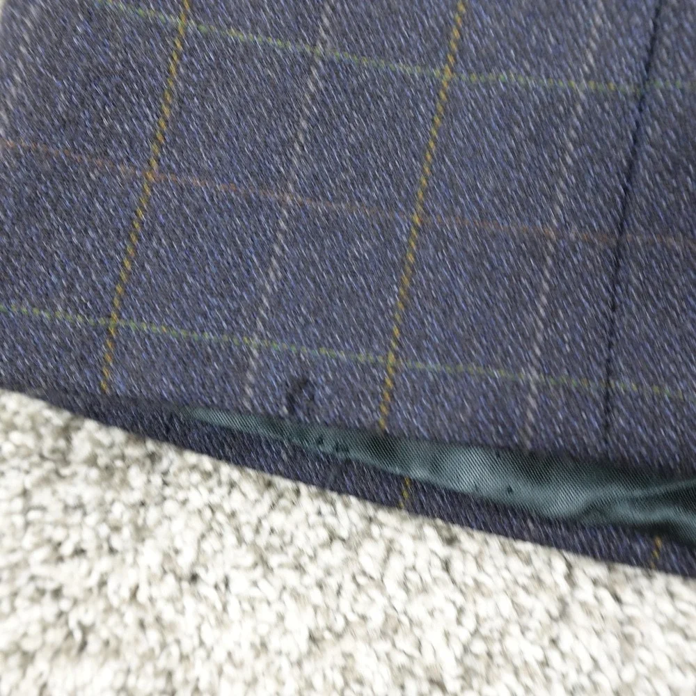 Burberry Blazer Mens 44R Blue Plaid Wool Cashmere Sport Coat Jacket Suit Top USA